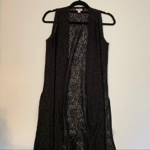 Lularoe Black Lace Joy Vest